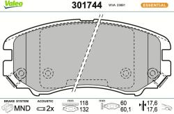 VALEO Sada brzdových platničiek kotúčovej brzdy VALEO 301744 (301744)