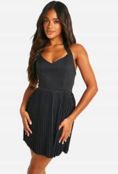 Boohoo fekete Mini Ruha fodros B18 kzx XXL