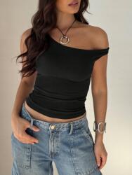 Shein Fekete Aszimmetria Felső Casual NJ4 gij M