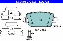 ATE Sada brzdových platničiek kotúčovej brzdy ATE 13.0470-2723.2 (13.0470-2723.2)