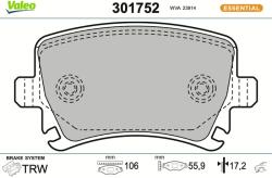 VALEO Sada brzdových platničiek kotúčovej brzdy VALEO 301752 (301752)