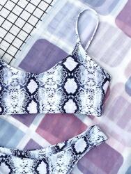 Shein Bikini Alsó Print Kígyóbőr Xxh rpe M