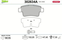VALEO Sada brzdových platničiek kotúčovej brzdy VALEO 302634A (302634A)
