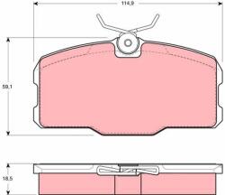 TRW Sada brzdových platničiek kotúčovej brzdy TRW GDB418 (GDB418)