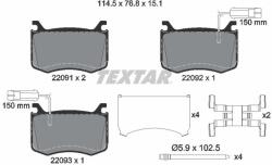 TEXTAR Sada brzdových platničiek kotúčovej brzdy TEXTAR 2209101 (2209101)