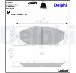 DELPHI Sada brzdových platničiek kotúčovej brzdy DELPHI LP3271 (LP3271)