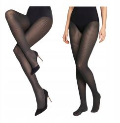 Legs Női bordázott harisnyanadrág 70 den fekete átlátszatlan mikroszálas Legs 3-M (rajstopy w prążek)