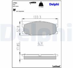 DELPHI Sada brzdových platničiek kotúčovej brzdy DELPHI LP981 (LP981)