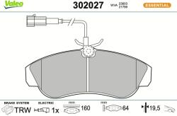 VALEO Sada brzdových platničiek kotúčovej brzdy VALEO 302027 (302027)