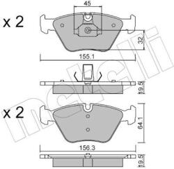 METELLI Sada brzdových platničiek kotúčovej brzdy METELLI 22-0207-3 (22-0207-3)