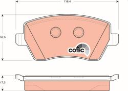 TRW Sada brzdových platničiek kotúčovej brzdy TRW GDB3332 (GDB3332)