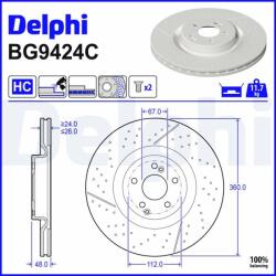 DELPHI Brzdový kotúč DELPHI BG9424C (BG9424C)