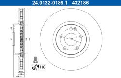 ATE Brzdový kotúč ATE 24.0132-0186.1 (24.0132-0186.1)