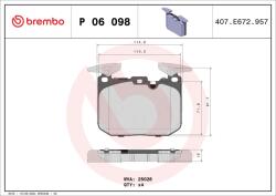 BREMBO Sada brzdových platničiek kotúčovej brzdy BREMBO P 06 098 (P 06 098)