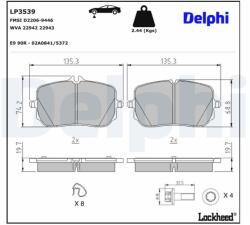 DELPHI Sada brzdových platničiek kotúčovej brzdy DELPHI LP3539 (LP3539)
