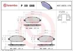 BREMBO Sada brzdových platničiek kotúčovej brzdy BREMBO P 59 088 (P 59 088)