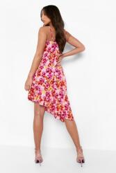 Boohoo Aszimmetrikus Ruha Virágos Fodros Vállpántok B18 jqs L