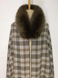  Poncsó ágytakaró kendő természetes róka szőrrel