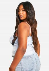 Boohoo kék szatén csipkés felső B18 otb 46