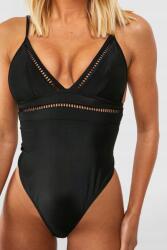 Boohoo fekete egyrészes Fürdőruha betét NG2 crz L