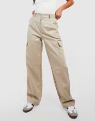 Boohoo Egyszerű Bézs Nadrág Zsebek B16 varrás M