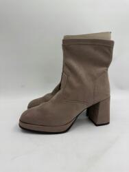 Tamaris bézs színű, velúr bokacsizma vastag sarokkal MÉRET41 TA2G (1-1-25079-41)