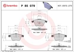 BREMBO Sada brzdových platničiek kotúčovej brzdy BREMBO P 85 079 (P 85 079)