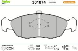 VALEO Sada brzdových platničiek kotúčovej brzdy VALEO 301074 (301074)