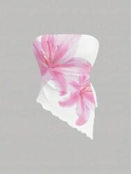 Shein aszimmetrikus virágos fodros felső S05 vtz M