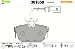 VALEO Sada brzdových platničiek kotúčovej brzdy VALEO 301650 (301650)