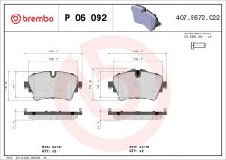 BREMBO Sada brzdových platničiek kotúčovej brzdy BREMBO P 06 092 (P 06 092)