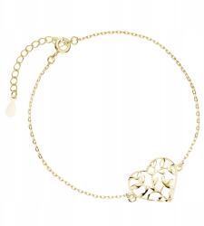 Infinity Ezüst karkötő aranyozott női szív levelekkel