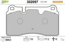 VALEO Sada brzdových platničiek kotúčovej brzdy VALEO 302097 (302097)