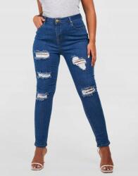 Boohoo Kék Farmer Nadrág Csövek Lyukak Magas Állapot B16 gby 56