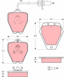 TRW Sada brzdových platničiek kotúčovej brzdy TRW GDB1451 (GDB1451)