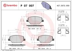 BREMBO Sada brzdových platničiek kotúčovej brzdy BREMBO P 07 007 (P 07 007)