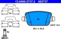 ATE Sada brzdových platničiek kotúčovej brzdy ATE 13.0460-2737.2 (13.0460-2737.2)