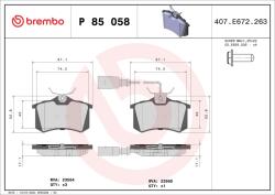 BREMBO Sada brzdových platničiek kotúčovej brzdy BREMBO P 85 058 (P 85 058)