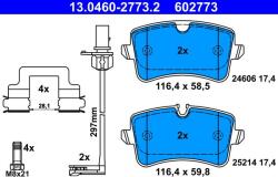 ATE Sada brzdových platničiek kotúčovej brzdy ATE 13.0460-2773.2 (13.0460-2773.2)