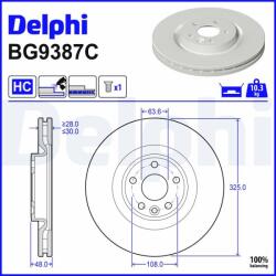 DELPHI Brzdový kotúč DELPHI BG9387C (BG9387C)