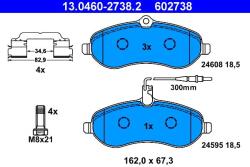 ATE Sada brzdových platničiek kotúčovej brzdy ATE 13.0460-2738.2 (13.0460-2738.2)