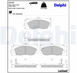 DELPHI Sada brzdových platničiek kotúčovej brzdy DELPHI LP734 (LP734)
