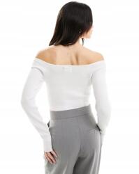  Asos Design Kötött Fehér Bardot Hosszú Ujjú Felső NJ5 crf L