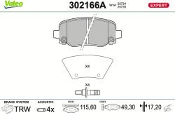 VALEO Sada brzdových platničiek kotúčovej brzdy VALEO 302166A (302166A)