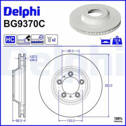 DELPHI Brzdový kotúč DELPHI BG9370C (BG9370C)