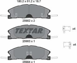 TEXTAR Sada brzdových platničiek kotúčovej brzdy TEXTAR 2590201 (2590201)