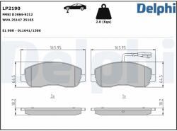 DELPHI Sada brzdových platničiek kotúčovej brzdy DELPHI LP2190 (LP2190)