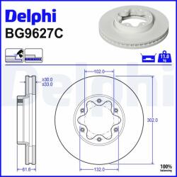 DELPHI Brzdový kotúč DELPHI BG9627C (BG9627C)