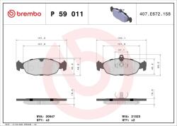 BREMBO Sada brzdových platničiek kotúčovej brzdy BREMBO P 59 011 (P 59 011)