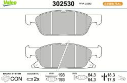 VALEO Sada brzdových platničiek kotúčovej brzdy VALEO 302530 (302530)